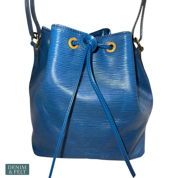 Louis Vuitton Toledo Blue Epi Noé Bucket Shoulder Bag Vintage Leather Drawstring - Picture 4 of 16
